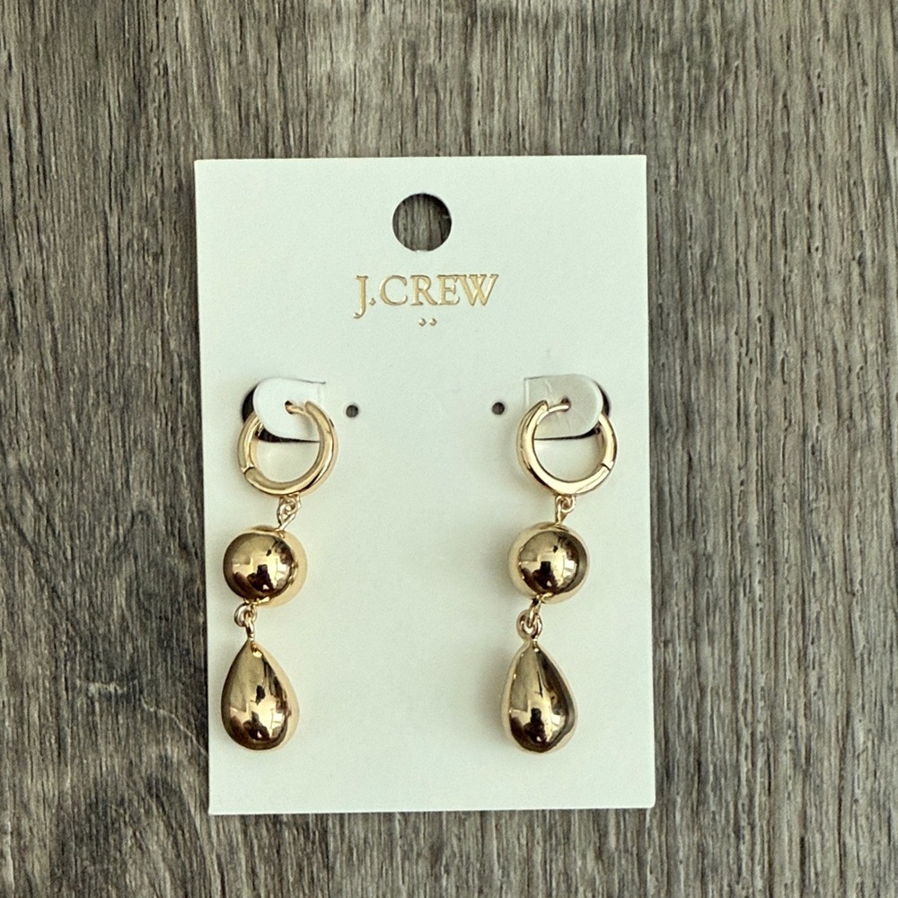 J. Crew Elegant Gold Drop Earrings